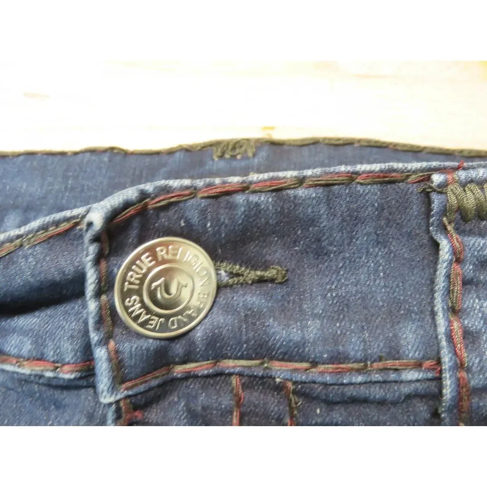 Mens True Religion Jeans Size 36x34 Cotton USA Ricky‎ Relaxed Straight Leg Blue